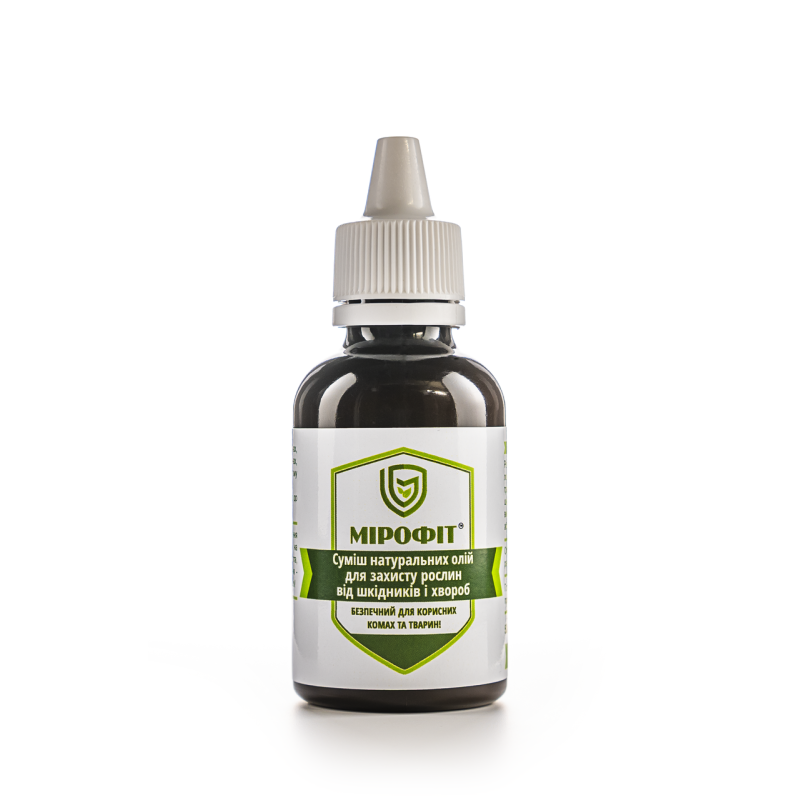 Mirofit (50 ml) - kompleks roslynnykh olii dlia zakhystu roslyn vid shkidnykiv i khvorob.